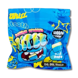 bitez delta 8 + delta 9 + thcp 2000mg gummies blue razz