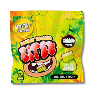 double stacked bitez d8 + d9 + thcp 2000mg gummies candy apple limited edition regular price