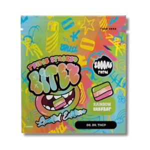bitez triple stacked 2,000mg gummies rainbow sherbert limited edition