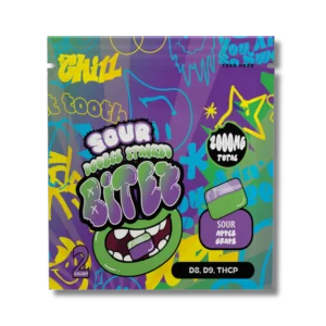 bitez d8 + d9 + thcp 2000mg gummies sour apple grape
