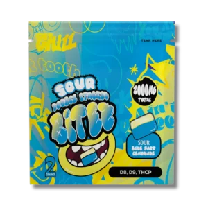 bitez d8 + d9 + thcp 2000mg gummies sour blue razz lemonade