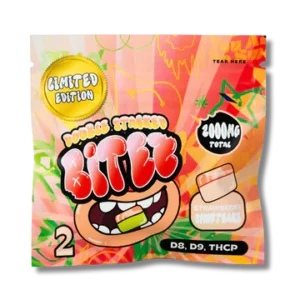bitez d8 + d9 + thcp 2000mg gummies strawberry shortcake limited edition