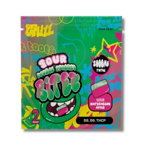 bitez d8 + d9 + thcp 2000mg gummies sour watermelon apple