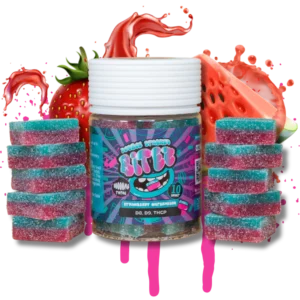 bitez gummies 10,000mg jarz delta 8 + delta 9 + thcp strawberry watermelon